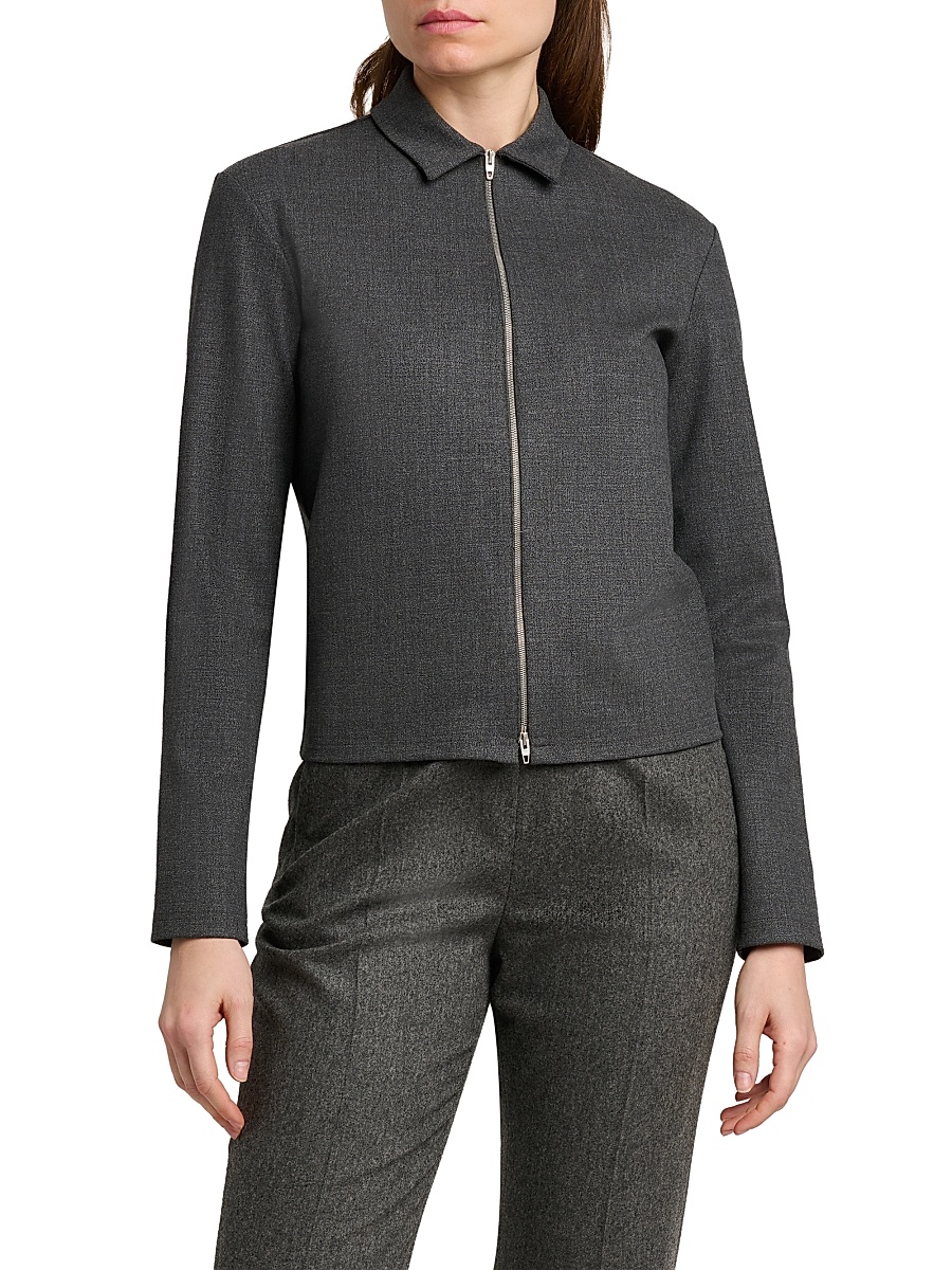 Jil Sander - Women's Stretch-Wool Zip-Front Shirt