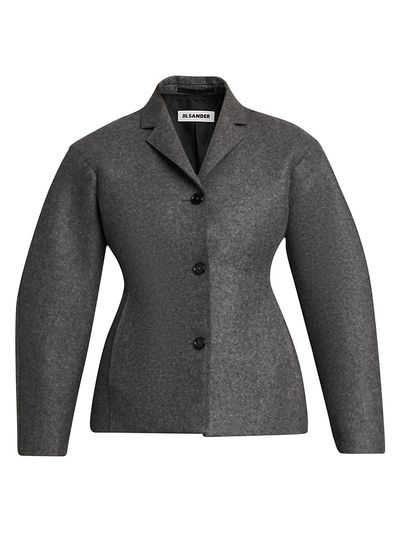 Jil Sander Women's Wool Melange Tapered-Waist Single-Breasted Jacket