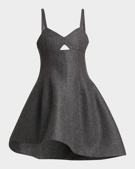 Jil Sander Wool Melange Fit-&-Flare Mini Dress