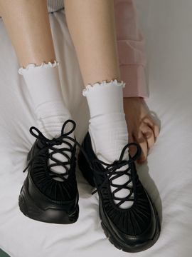 JILL BY JILLSTUART CASSIA Shirring Platform Sneakers [Black] (JLSO5E207BK)