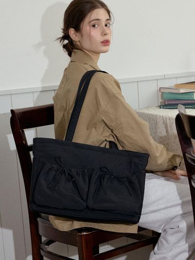 JILL BY JILLSTUART Charlie Ribbon Large Shoulder Bag (JLBA5E031IV)