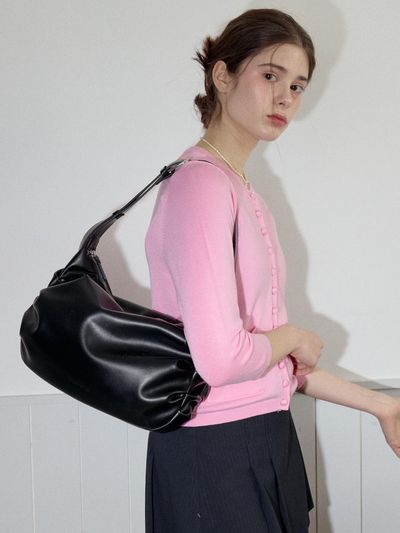 JILL BY JILLSTUART Forming Shirring Hobo Shoulder Bag (JLBA5E144BK)