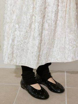 JILL BY JILLSTUART GLIN Studded Flat Ballet (JLSO5E105BK)