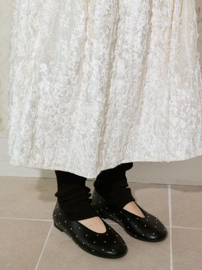 JILL BY JILLSTUART GLIN Studded Flat Ballet (JLSO5E105BK)