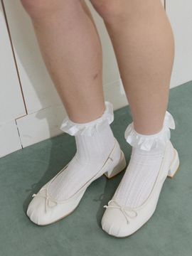 JILL BY JILLSTUART [LAUREN] Shirring Ribbon Slingback Pumps (JLSO5E195BK)