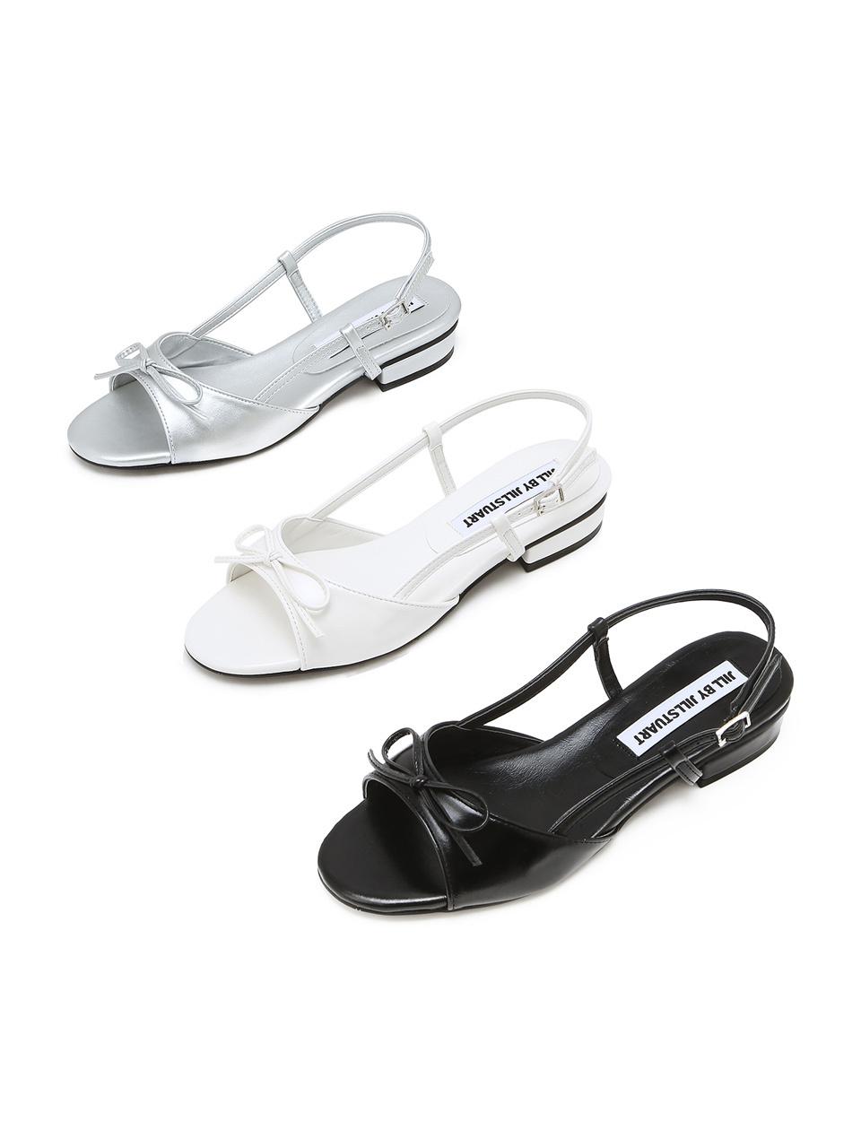 JILL BY JILLSTUART Ribbon Slingback Sandal (JLSO5E330BK)