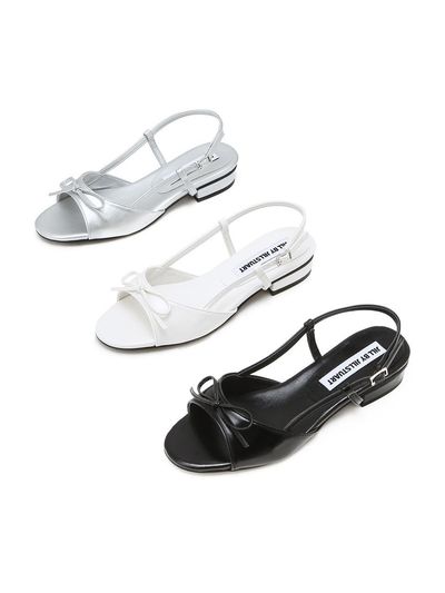 JILL BY JILLSTUART Ribbon Slingback Sandal (JLSO5E330BK)
