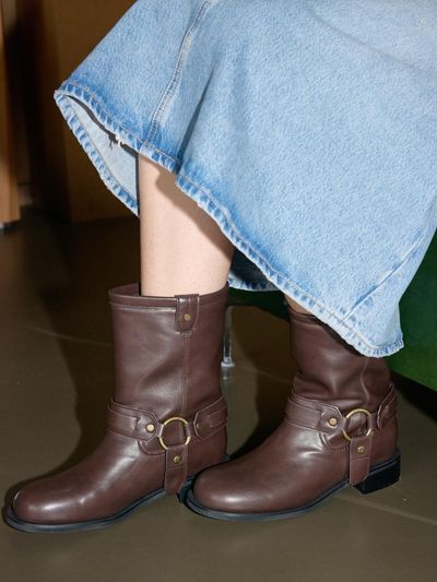 JILL BY JILLSTUART [Robin] HARNESS BIKER Half Boots 2 COLORS