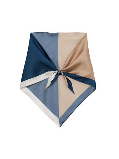 JILLSTUART Beige & Navy Color Block Triangular Scarf