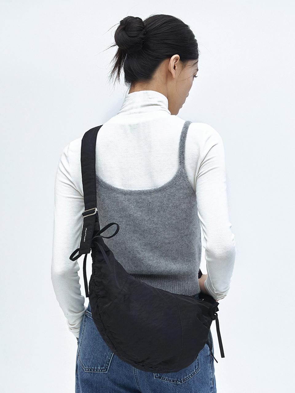 JILLSTUART Black Nylon Ballet Core Mood Hobo Cross Bag