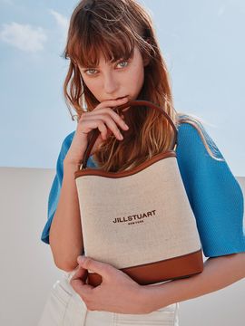 JILLSTUART Canvas Bucket Bag M_Beige
