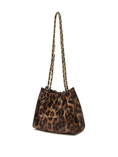 JILLSTUART Leopard Print Cowhide Mini Coco Chain Crossbody Shoulder Bag (JAWA5E363W2)