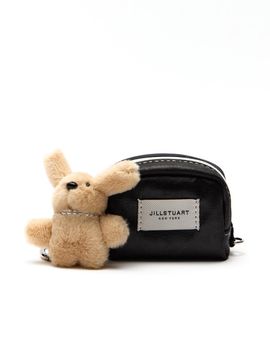 JILLSTUART Multi-Purpose Mini Fur Keyring Charm Decoration Pouch [Black] (JAHO5E330BK)