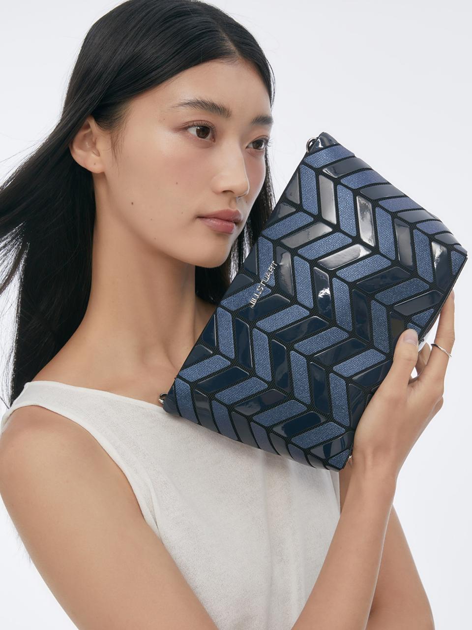 JILLSTUART [Musebag] Navy multi-color cross and clutch bag
