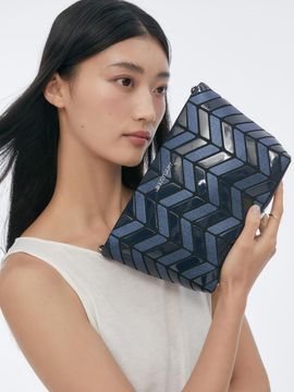 JILLSTUART [Musebag] Navy multi-color cross and clutch bag