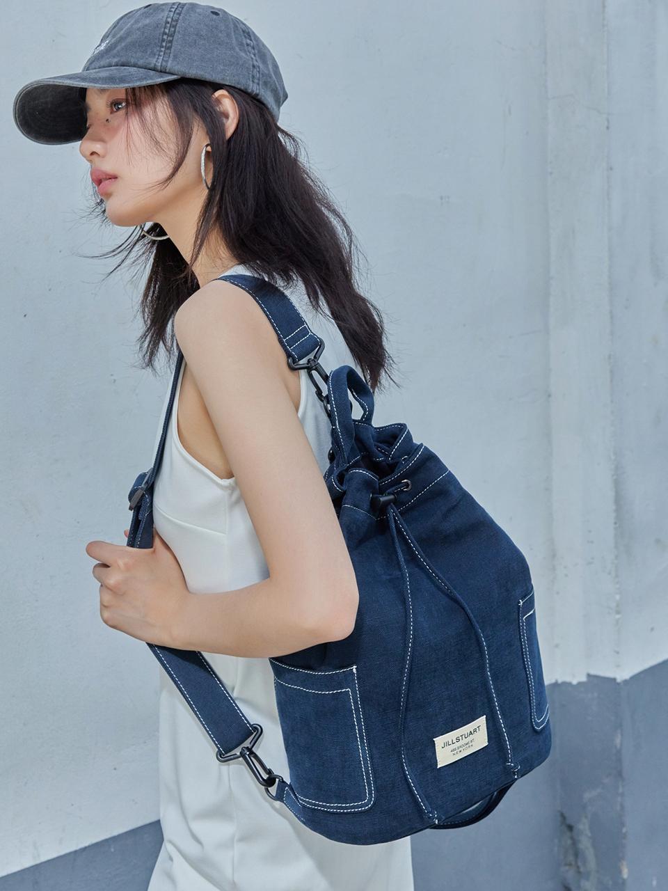 JILLSTUART Navy canvas stitching and backpack