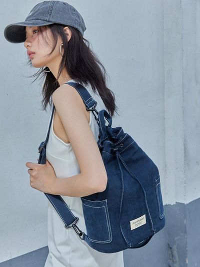 JILLSTUART Navy canvas stitching and backpack