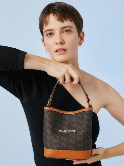 JILLSTUART Rosella Pattern Bucket Bag S_Brown