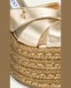 Jimmy Choo 100mm Korra Metallic Leather Espadrille Platform Sandals - 3