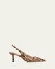 Jimmy Choo 65mm Love Snake-Printed Leather Slingback Pumps - 1