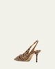 Jimmy Choo 65mm Love Snake-Printed Leather Slingback Pumps - 2