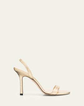 Jimmy Choo 85mm Jenn Metallic Leather Sandals