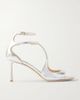 JIMMY CHOO Azia 75 metallic textured-leather sandals - 1