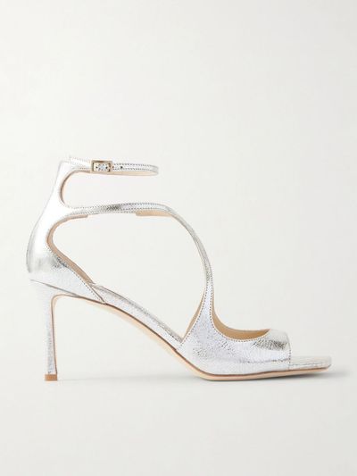 JIMMY CHOO Azia 75 metallic textured-leather sandals