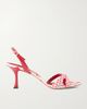 JIMMY CHOO Elsy 70 leather-trimmed twill slingback sandals - 1