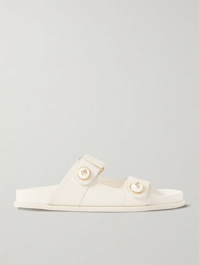JIMMY CHOO Fayence embellished leather slides