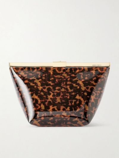 JIMMY CHOO Ganache animal-print PVC clutch