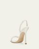 Jimmy Choo Jenn 100MM Daisy-Embroidered Satin Slingback Sandals - 2