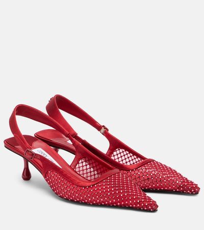 Jimmy Choo Jimmy Choo Amel 50 embellished slingback pumps