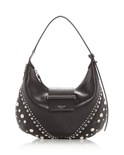 Jimmy Choo Jimmy Choo Bar Hobo Embellished Leather Shoulder Bag