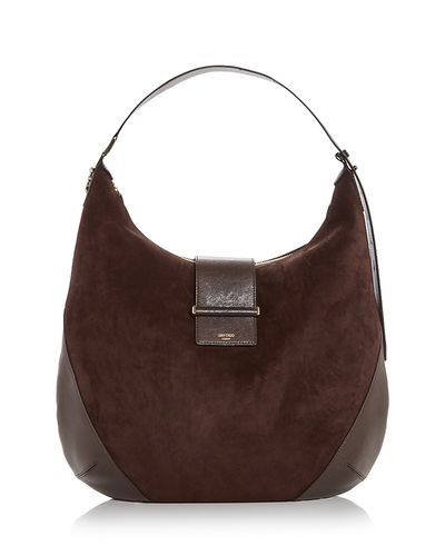 Jimmy Choo Jimmy Choo Bar Hobo Suede & Leather Shoulder Bag