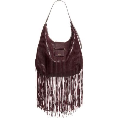 Jimmy Choo Jimmy Choo Bar Medium Leather Fringe Hobo