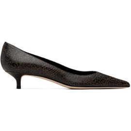 Jimmy Choo Jimmy Choo Black Amelia 35 Crackled Leather Heels