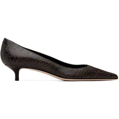 Jimmy Choo Jimmy Choo Black Amelia 35 Crackled Leather Heels