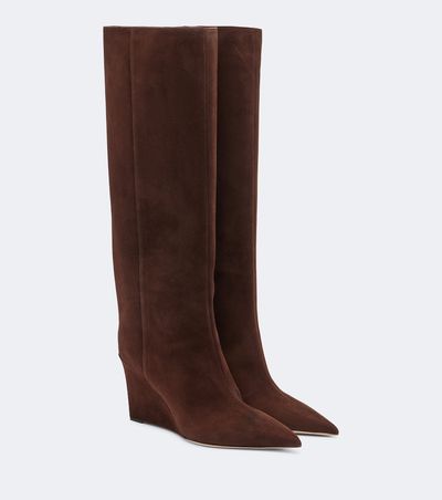Jimmy Choo Jimmy Choo Blake suede wedge knee-high boots