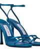 Jimmy Choo Jimmy Choo Blue 1998 Leo 100 Satin Heeled Sandals - 4