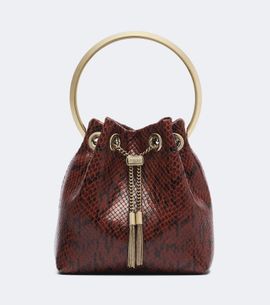 Jimmy Choo Jimmy Choo Bon Bon snake-effect leather bucket bag