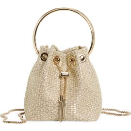 Jimmy Choo Jimmy Choo Bon Bon Woven Metallic Top Handle Bag