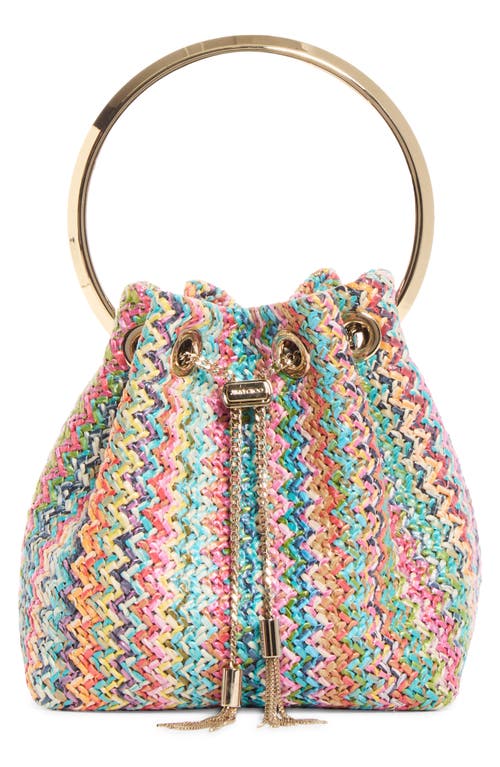 Jimmy Choo Jimmy Choo Bon Bon Woven Straw Bucket Bag