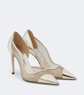 Jimmy Choo Jimmy Choo Brigitte metallic leather and mesh pumps