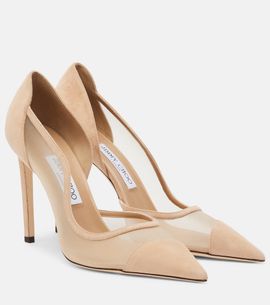 Jimmy Choo Jimmy Choo Brigitte suede and mesh pumps