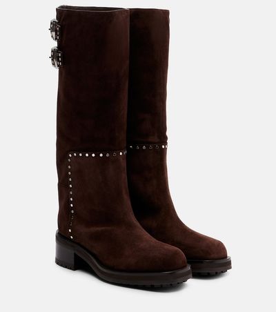 Jimmy Choo Jimmy Choo Brooklyn 50 studded suede knee-high boots