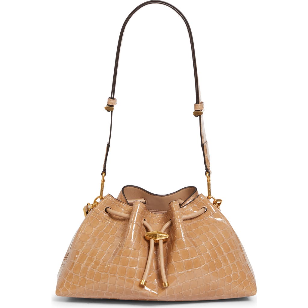 Jimmy Choo - Cinch M Croc Embossed Patent Leather Bucket Bag, image size:1024x1024