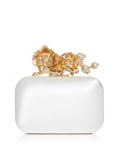 Jimmy Choo Jimmy Choo Cloud Satin Flower Jewel Clutch