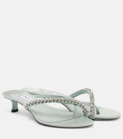 Jimmy Choo Jimmy Choo Dila 35 leather and satin thong sandals