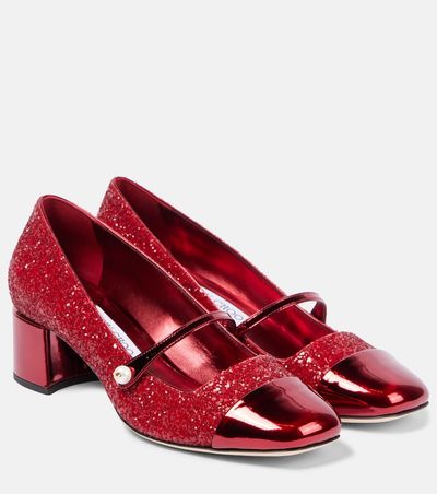 Jimmy Choo Jimmy Choo Elisa 45 glitter and leather Mary Jane pumps